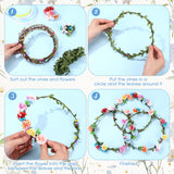 Zeyune 20 Sets Flower Crowns Making Kit, Make Your Own Flower Crown Wreath Garland Headbands Craft Kit Handmade DIY Fairy Floral Hair Accessories Gift for Girls/Teens/Women(Carnation) Zeyune
