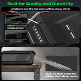 Gun Safe with LCD Display, ≤0.1s Quick Access Handgun Safe for 2-4 Pistols, Hand Gun Lock Box with Fingerprint | Keypad | and Keys for Home Drawer Bedside Nightstand TOPMEDA