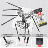 YUANCHENG Professional Drawing Sketching Pencil Set - 12 Pieces,Graphite,(14B - 2H), Graphite Pencils for Drawing, Shading Pencils for Sketching,Artist Pencils for Beginners,Drawing Art YUANCHENG