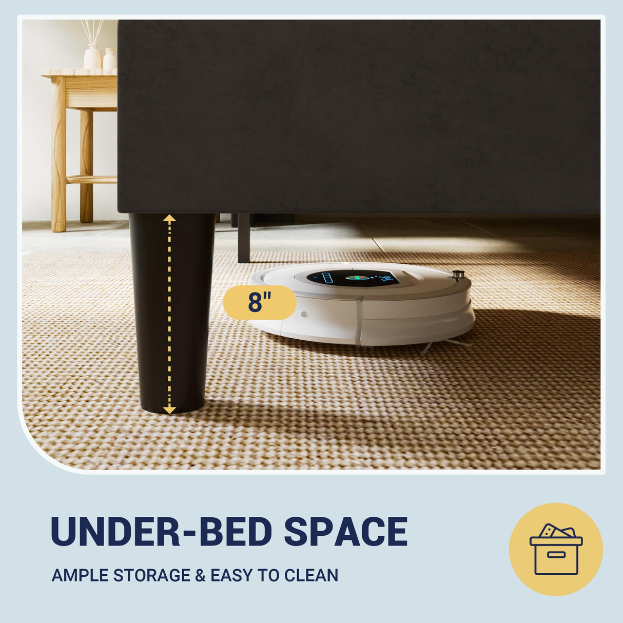 Allewie King Size Velvet Platform Bed Frame with Vertical Tufted Wingback Headboard, Easy Assembly, Under Bed Storage, No Box Spring Required, Modern Style, Black Allewie