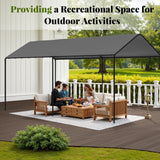 GOJOOASIS 10x20 Carport Heavy Duty Portable Garage Shelter Metal Car Canopy Tent with UV-Resistant & Weatherproof Top Cover for RV & Vehicles (Gray, 10x20 Without sidewalls) GOJOOASIS