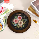 XEmbro 8 Inch Wood Embroidery Hoop Frame, Round Wood Embroidery Display with 8 Inch Embroidery Hoop for Finished Cross Stitch or DIY Art Craft Sewing Ornaments XEmbro