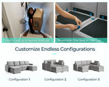 LINSY HOME Modular Sectional Sofa, Convertible U Shaped Sofa Couch with Storage, Memory Foam, Modular Sectionals with Ottomans, 6 Seat Sofa Set with Chaise for Living Room, Grey LINSY HOME