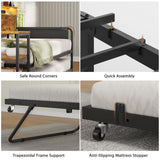 VIAGDO Daybed Twin with Pop Up Trundle, Farmhouse Wooden Day Bed Frame with 3 Storage Drawers and Shelves, Twin to King Daybed with Charging Station and LED Lights for Bedroom, Rustic Brown VIAGDO