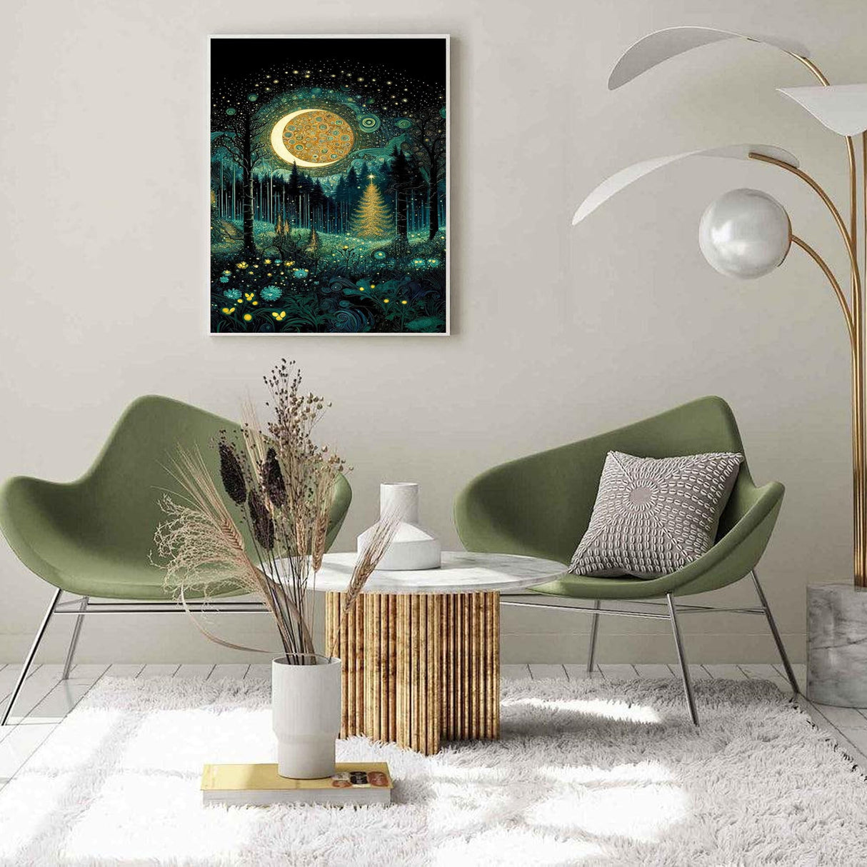 Hutarosl Adult Paint by Number Kits on Canvas-Moon Paint by Numbers Kit for Adults,Landscape Paint by Number Adult,DIY Oil Painting Kits for Gifts Home Decor 16x20inc Hutarosl