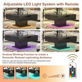 HedoAjim 30.7" Lift Top Coffee Table with Storage, Square Black Coffee Table for Living Room, Led Coffee Table with Large Hidden Storage, Wood Living Room Table Center Table for Dining Reception Room HedoAjim