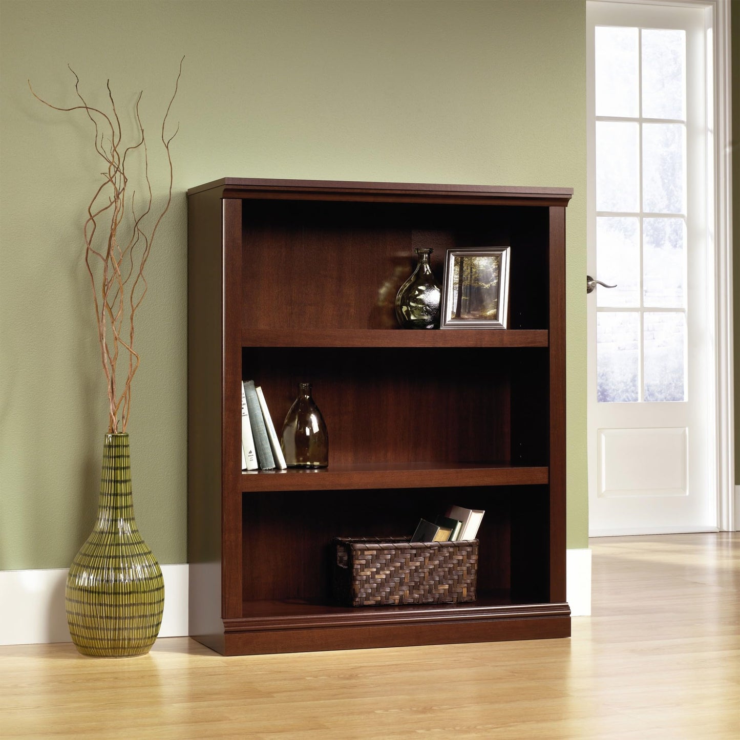 Sauder Miscellaneous Storage 3-Shelf Bookcase/ Book shelf, Select Cherry finish