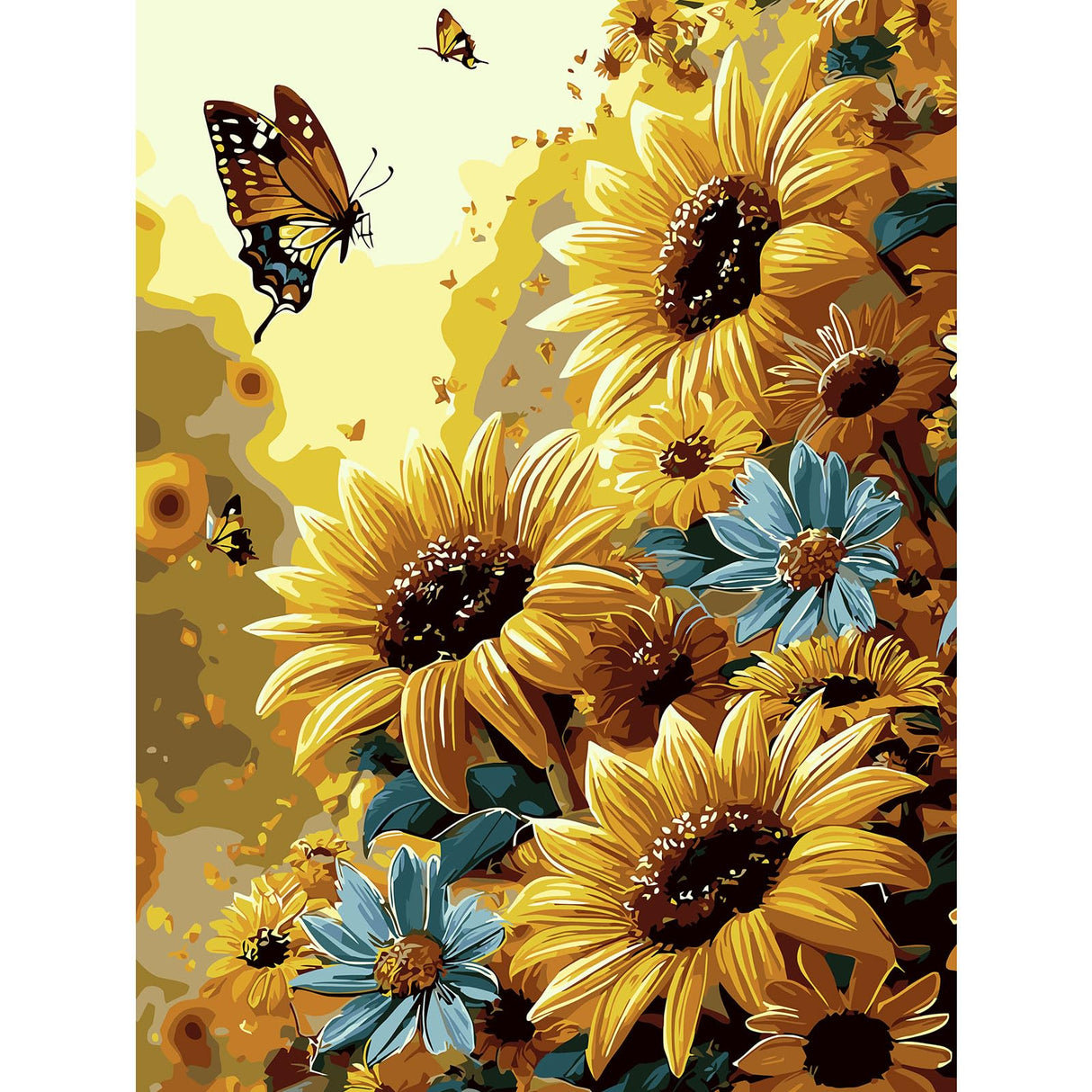 EMIEAUFG Creative Paint by Number Kit for Adults,Sunflower DIY Paint by Numbers Set for Home Decor and Gifting - 12x16 Inch EMIEAUFG