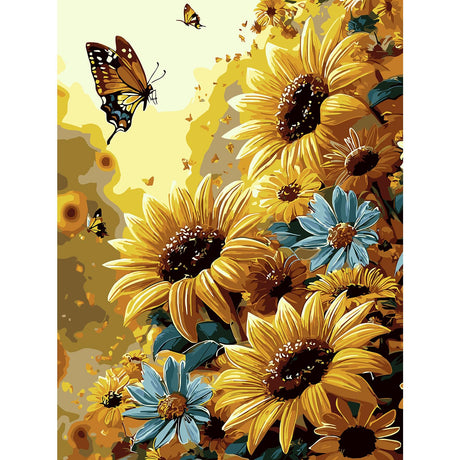 EMIEAUFG Creative Paint by Number Kit for Adults,Sunflower DIY Paint by Numbers Set for Home Decor and Gifting - 12x16 Inch EMIEAUFG