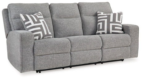 Signature Design by Ashley Biscoe Casual UV Resistant Power Reclining Sofa with Adjustable Headrest and USB Ports, Light Gray Signature Design by Ashley