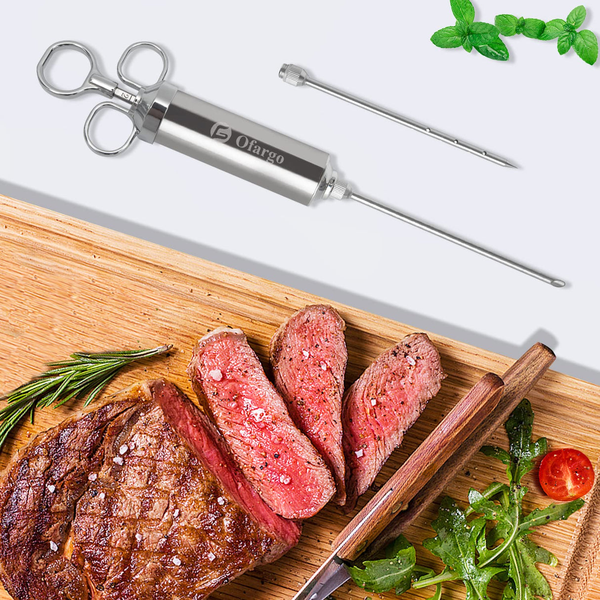 Ofargo Meat Injector, Meat Injectors for Smoking, 3 Marinade Injector Syringe Needles; Injector Marinades for Meats, Turkey, Beef; 2-Oz, User Manual Included Ofargo