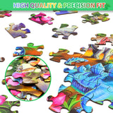 Puzzles for Kids Ages 4-8, 6-8, 8-10, Kids Puzzles 100 Piece Big Dinosaur Floor Jigsaw Puzzle for Kids Children Educational Puzzles Toys for Young Boys and Girls OSBOO