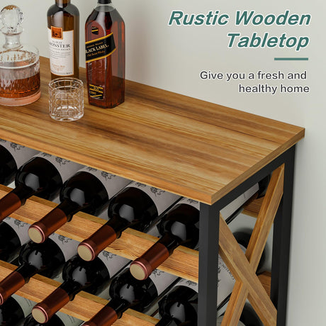 LUMAMU 25 Bottle Wine Rack Freestanding Floor Rustic Wine Holder Stand 5 Tier Wobble-Free Tall Wine Racks Wine Large Display Storage Shelf for Cellar LUMAMU