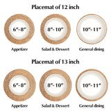 Round Woven Placemats 12 inch Set of 10 - Boho Rattan Placemats Natural Water Hyacinth Placemat, Farmhouse Weave Place Mats, Rustic Braided Wicker Table Mats for Dining Table,Home,Wedding Dimpola