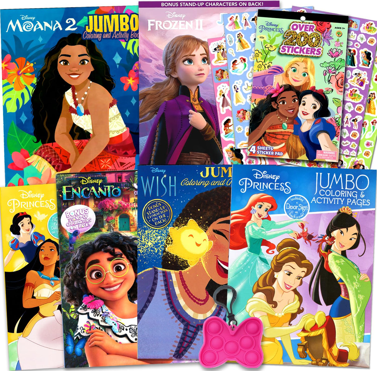 Disney Princess Coloring Book Activity Set for Kids – Bundle with 6 Coloring Books Featuring Disney Princess, Encanto, Moana and Frozen Bendon