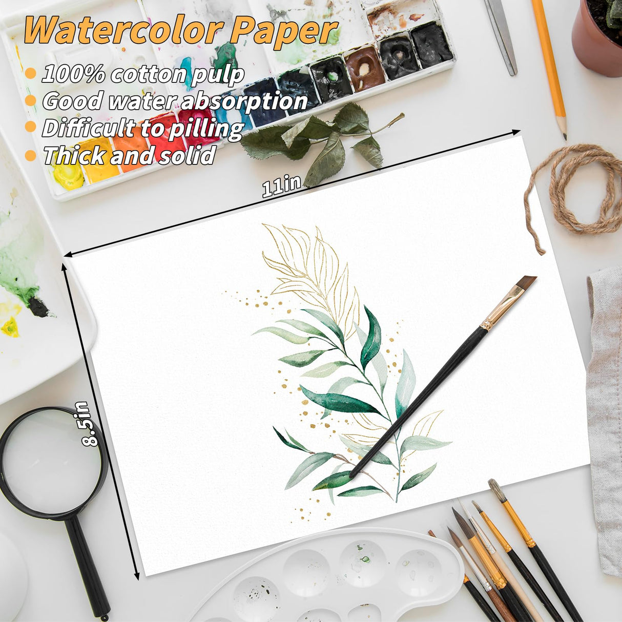 150 Sheets Watercolor Paper Bulk,White Water Color Paper for Kids Child Students Adults Artists Drawing-65LB/180GSM Art Paper-8.5 x 11 inch Painting & Craft Paper, Finger Paints, Watercolor, Tempera Oleitodh