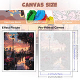 City View Paint by The Numbers for Adults,Oil Paint by Numbers for Adults Streetscape,Painting by Numbers Sunset,DIY Acrylic Paint by Number on Canvas,Creative Home Wall Decor Gifts 16x20inch PHANTASYART