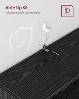 VASAGLE Custos Collection - Bookshelf, 4-Tier Bookcase, Book Shelf, Open Storage Shelf, 9.4 x 23.6 x 42.4 Inches, for Living Room, Home Office, Dinning Room, Ebony Black ULBC164T56 VASAGLE