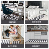 MAYHMYO 2 PCS Anti Fatigue Rugs Non Skid Waterproof Floor Mat Cushioned Black and White Farmhouse Comfort Standing Kitchen Mats for Floor, House, Sink, Office MAYHMYO