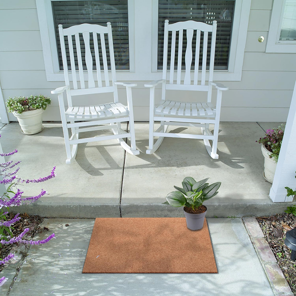 AAZZKANG Set of 2 Door Mats Outdoor Multi-Purpose Blank Doormat Non Slip Shoe Mats Ultra Absorb Mud Easy to Clean Entrance Mat for Outside,Inside,Garden Brown AAZZKANG