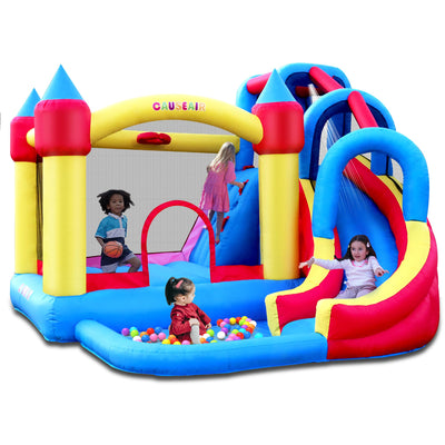 Causeair Giant Inflatable Bounce House with Water Slide,Wet & Dry Use,Basketball Hoop,Climbing Wall,Heavy Duty GFCI Blower,Bouncy Castle with Ball Pit