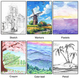 4 Pack Mixed Media Sketchbook, 9x12 inches Drawing Paper Sketch Book, 98lb/160gsm Heavyweight Spiral Bound Sketch Pads, Suitable for Wet and Dry Media, Drawing, Painting, Sketching(200 Sheets) Prudiut