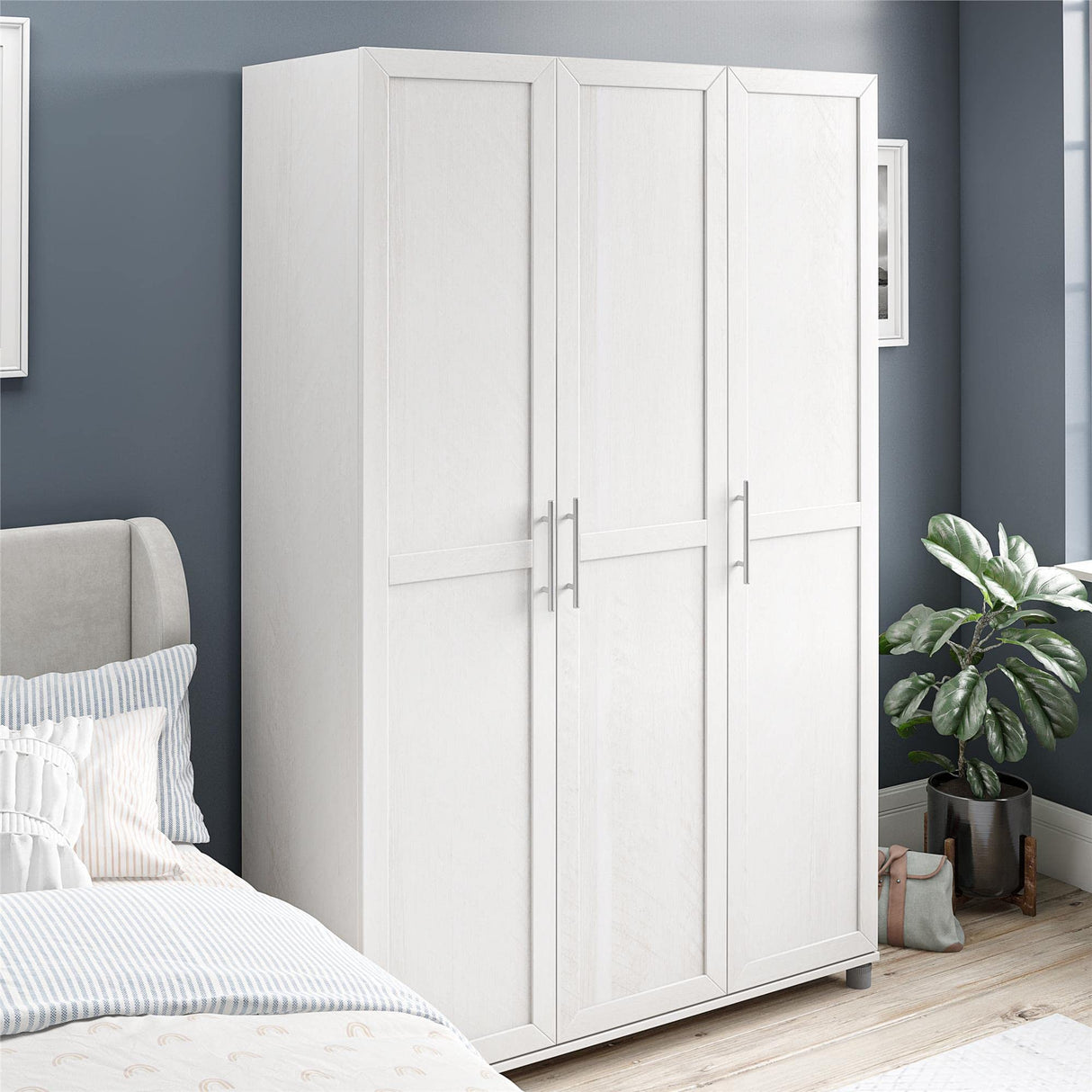 Ameriwood Home Systembuild Evolution Camberly Framed 3 Door Wardrobe, Ivory Oak SystemBuild