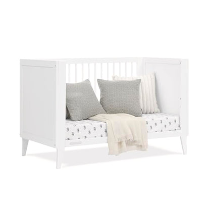 Delta Children Ollie 4-in-1 Convertible Crib - Greenguard Gold Certified, Bianca White - WoodArtSupply