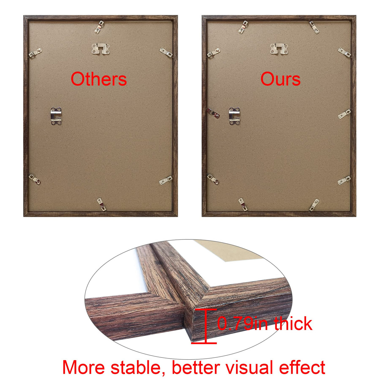 SESEAT 12x16 Picture Frame Rustic Brown, Display Pictures 9x12 with Mat or 12x16 without Mat, Photo Frames Wall Gallery, 1 Pack SESEAT