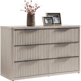 SICOTAS Dresser for Bedroom 53.5" Wide 6 Drawer Dressers & Chests of Drawers for Closet Long Large Modern TV Stand Set for Clothes Storage Fluted Clothes Closet for Hallway Entryway, White Alder SICOTAS