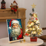 JOOZ Christmas Paint by Numbers Kit for Adults with Frame, Santa Claus Paint by Number with Easel, DIY Christmas Framed Paint by Number Kits for Gift Home Wall Decor 8x12 Inch JOOZ