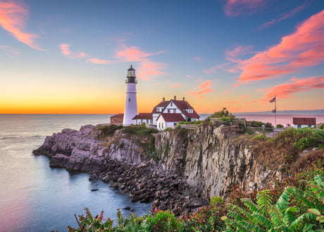 Portland Lighthouse Puzzles for Adults 1000 Pieces, Beach Landscape Nature Puzzle as Lighthouse Decor, Maine Jigsaw Puzzles Scenery PICKFORU