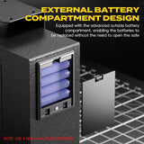 Mounted Biometric Gun Safe for Handgun, Nightstand Quick Access Pistol Safe with Auto Sliding Door for Car, Truck, Desk, Bedside, Slider Gun Lock Box with Security Fingerprint, Key Access, PIN Code HolaDream