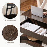 Yaheetech Lift Top Coffee Table with Hidden Compartment and Storage Shelf, Rising Tabletop Dining Table for Living Room Reception Room, 38.6in L, Espresso Yaheetech