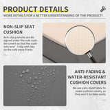 Lviden 6 Pieces Wicker Patio Furniture Sets Outdoor Conversation Set PE Rattan Sectional Sofa Couch with 45" Fire Pit Table and Grey Cushions Lviden