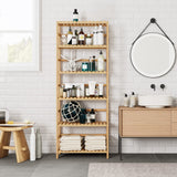 Bamjoy 6-Tier Bamboo Storage Shelf - Stylish and Versatile Tall Unit for Home and Office Bamjoy