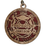 3" Laser-Cut Handcrafted Wooden Personalized Firefighter Christmas Ornament - Custom Fireman Holiday Decor with Solid Background McIntosh Woodworking & Laser Engraving