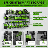 Power Tool Organizer for Tool Storage, 3 Layer 8 Drill Holder Wall Mount, Tool Holder and Storage Rack for Garage Organization, Large Heavy Duty Metal Tool Shelf, Easy Install Utility Storage Rack Tccxfot