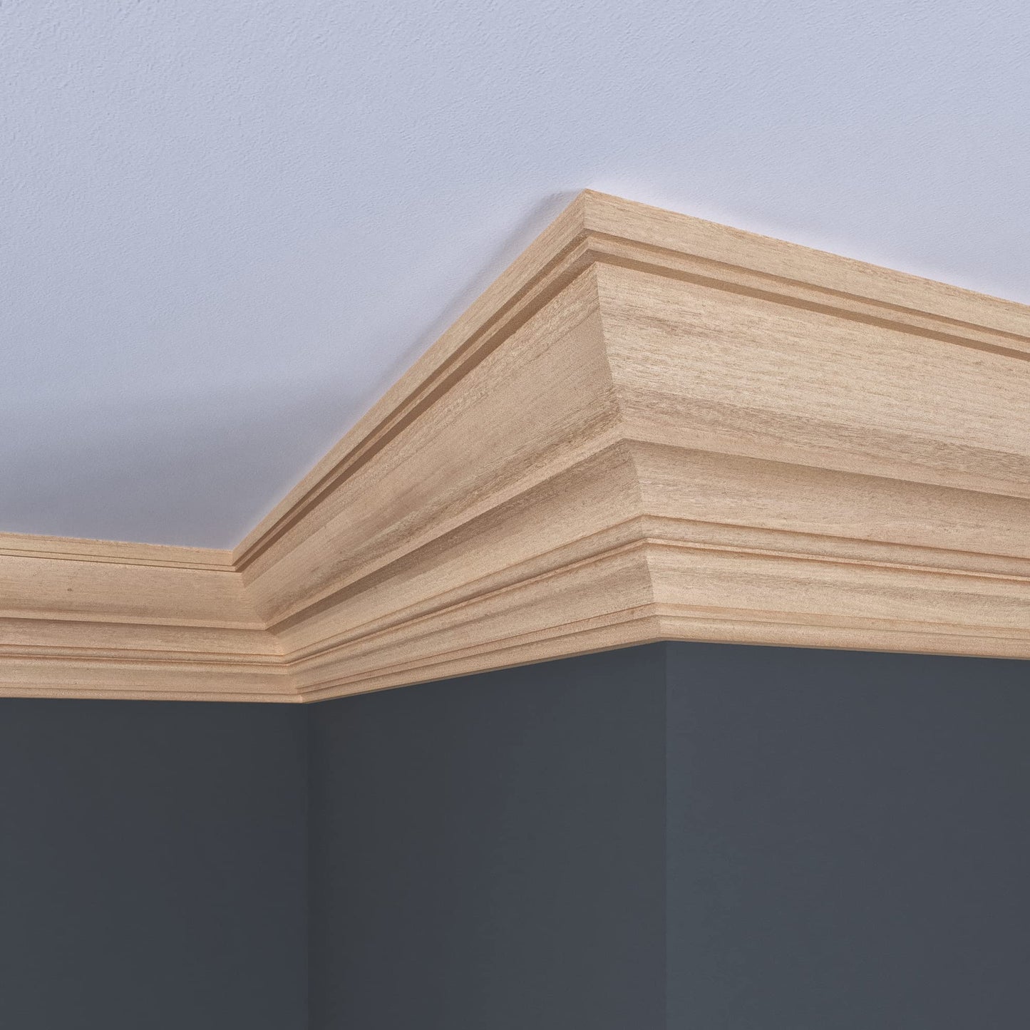 1712-4FTWHW Unfinished White Hardwood Colonial Crown Moulding - WoodArtSupply