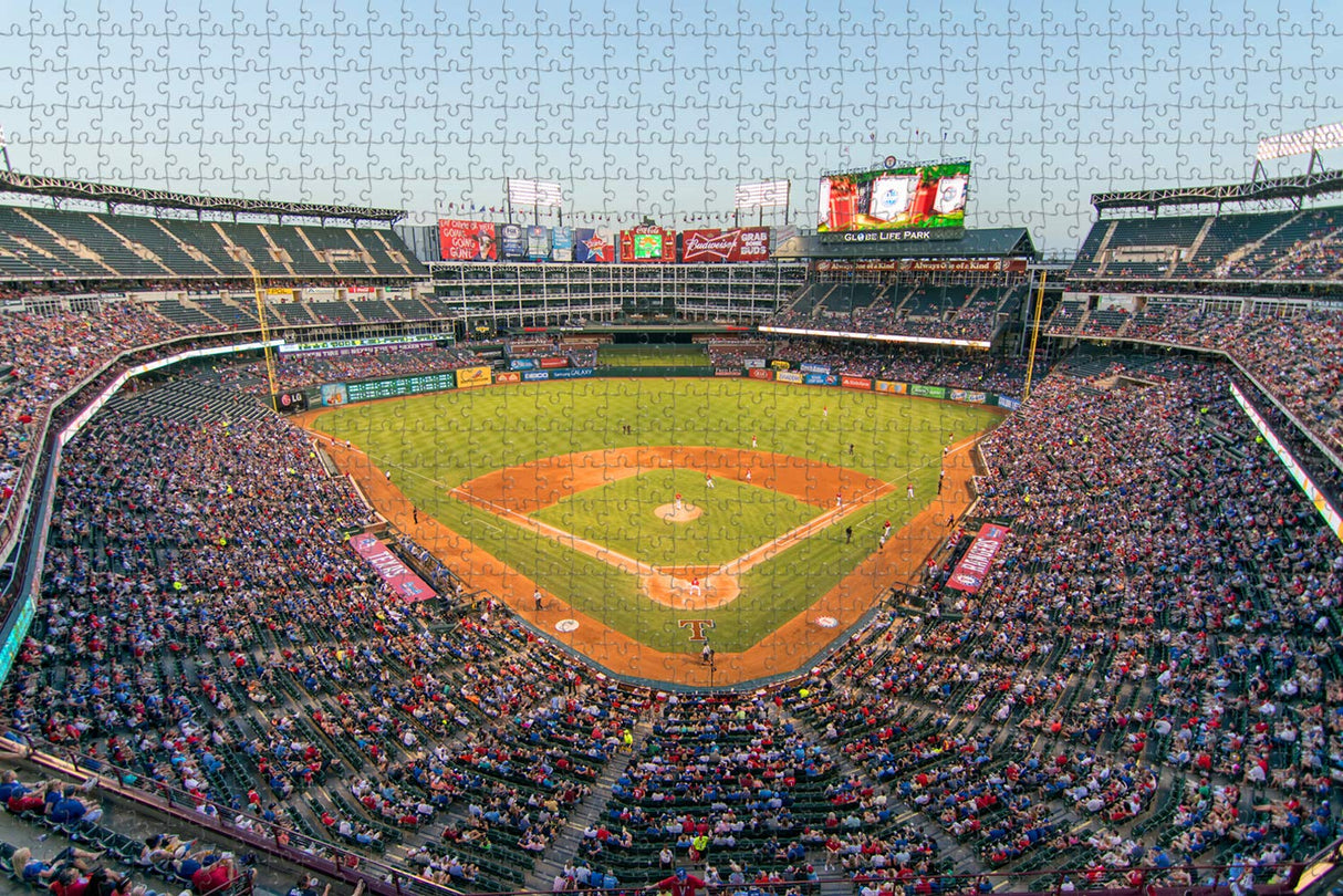 Umsufa USA America Arlington Baseball Field Globe Life Park Jigsaw Puzzle for Adults 1000 Piece Wooden Travel Gift Souvenir Umsufa