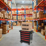 MHEOMTME Rolling Tool Chest with Drawers, Craftsman Tool Box Organizer, Toolbox Cabinet with Keyed Locking System, 5 Drawer Tool Storage Cart on Wheels for Garage, Workshop and Repair Room, Black MHEOMTME