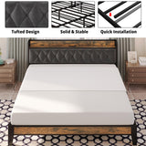 ANCOTOR King Size Bed Frame with Storage Headboard & Outlets – Sturdy, Noise-Free Design, Easy Assembly ANCTOR