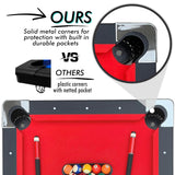 Freetime Fun Pool Table Set, Billiard Tables Accessories Included, 2 Pool Cue Sticks, Pool Table Balls, and More - 6 FT Portable Pool Table Freetime Fun