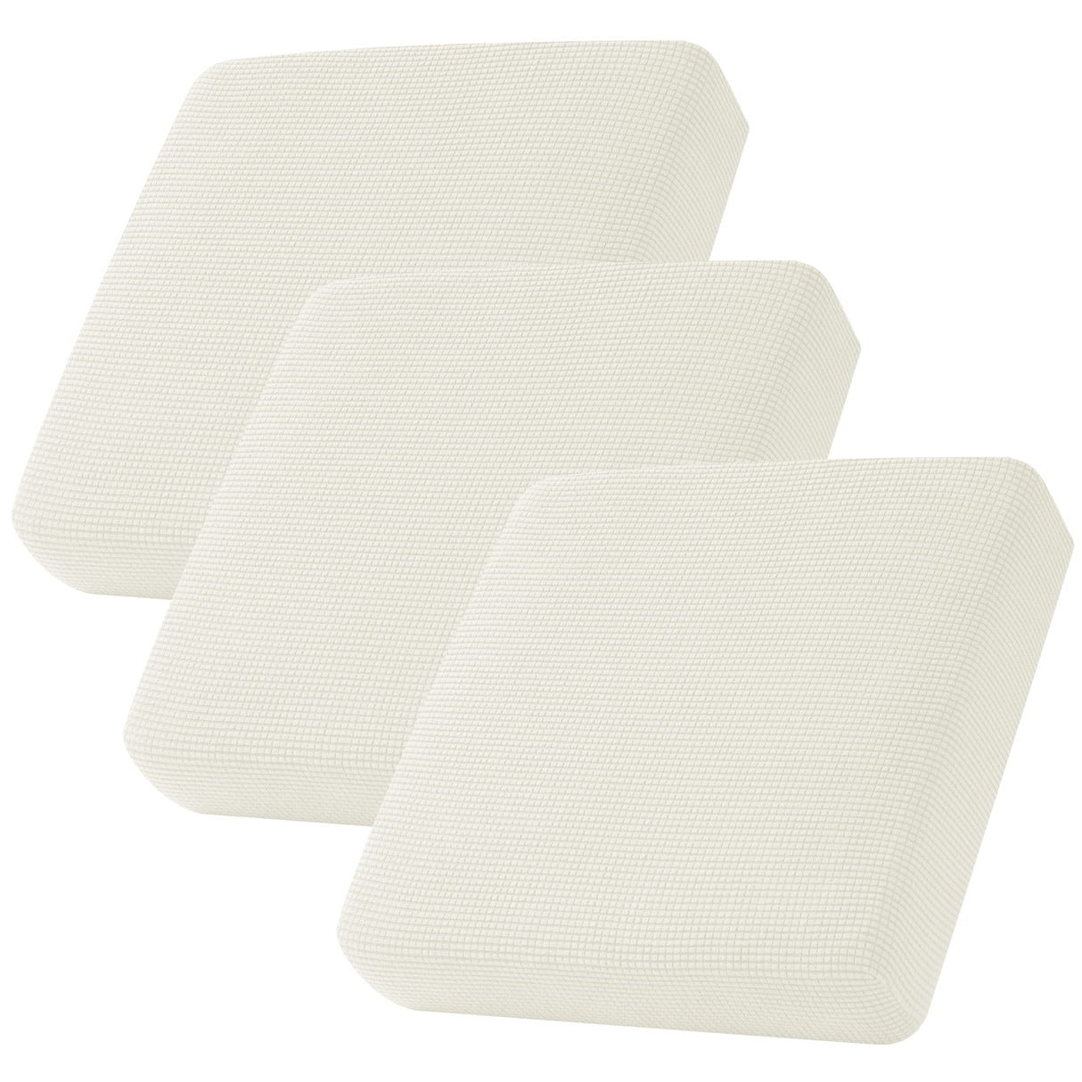 CHUN YI 3PC Stretch Couch Cushion Covers, Individual Sofa Seat Slipcovers Suitable for Armchair Loveseat Sofa with Spandex Jacquard Fabric(3pc, Ivory White/Cream) CHUN YI