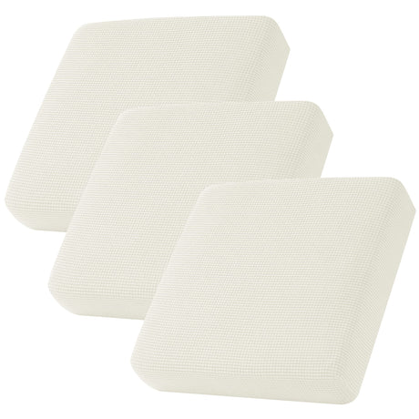 CHUN YI 3PC Stretch Couch Cushion Covers, Individual Sofa Seat Slipcovers Suitable for Armchair Loveseat Sofa with Spandex Jacquard Fabric(3pc, Ivory White/Cream) CHUN YI