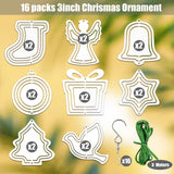 WindMage 16Packs 3inch Sublimation Wind Spinner Blanks 3D Aluminum Metal Wind Sculpture Kinetic Spinners for Yard and Garden Indoor Art Sublimation Christmas Ornament Hanging Decoration WindMage
