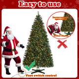 GREATDAY Rotating Christmas Tree Stand with Foot Switch,360-Degree Rotating Christmas Tree Stand,Up to 7.5ft and 80 pounds Artificial Tree,with 3 Settings Trunk Diameter GREATDAY