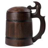 Wooden Beer Mug with Lid, 22 oz, Hunter Beer Stein, Pirate, Medieval, Fantasy, Plain Beer Tankard, DnD Gamer Gift, Geek Gift STAR MUGS