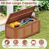 Tangkula 58 Gallon Wood Outdoor Storage Box, 3-in-1 Patio Storage Bench with Flip Top for Cushions, Pool Supplies, Gardening Tools, Outdoor Deck Box for Garden, Backyard, Poolside Tangkula