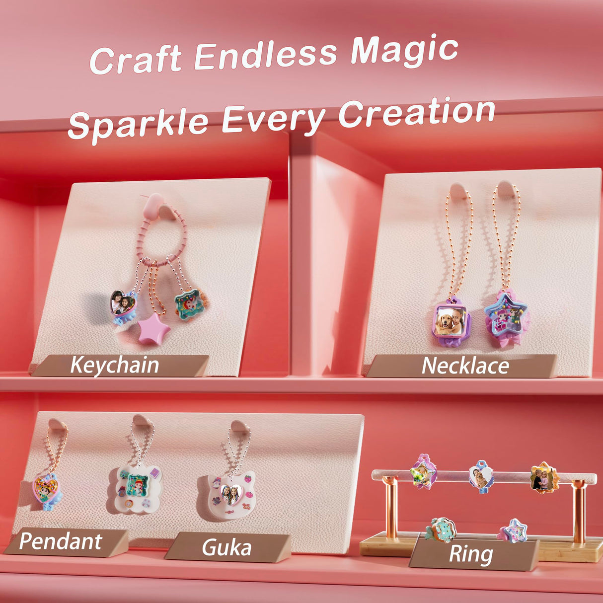 Jewelry Making Kit & Hair Gem Stamper for Girls 6-12, DIY Necklace & Bracelet Making Kit, Princess Crafts & Fashion Designer Kits for Kids Ages 6-12, Birthday Gift GrandSail